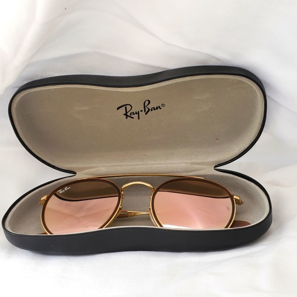 Rayban Round Double Bridge Copper Sunglasses